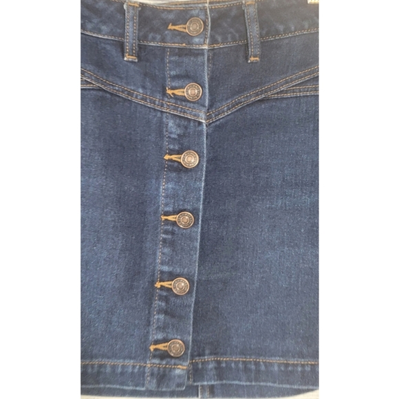 Pacsun Womens Denim Jean Mini Skirt Size 25 100% Cotton Blue Button Down Pockets - Picture 2 of 10